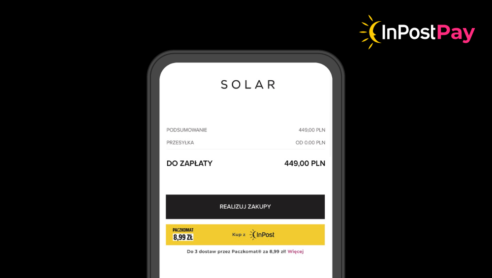 Ekran płatności SOLAR: przycisk „Realizuj zakupy” oraz 