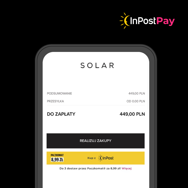 Ekran płatności SOLAR: przycisk „Realizuj zakupy” oraz 