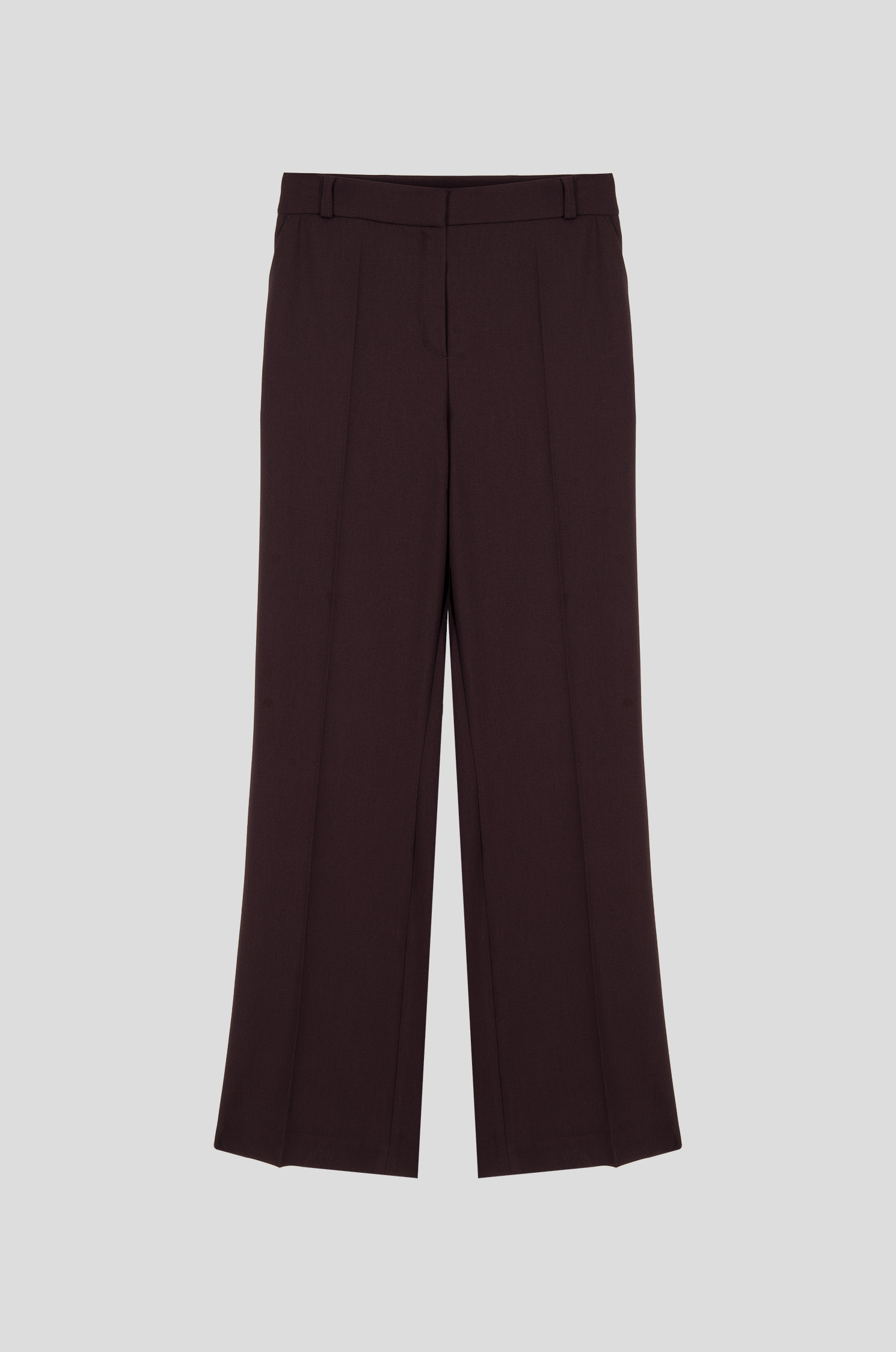 Burgundowe spodnie flare