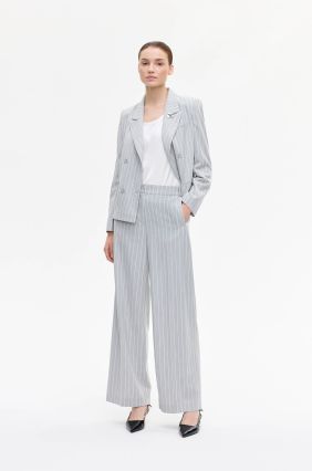 Popielate spodnie typu wide leg