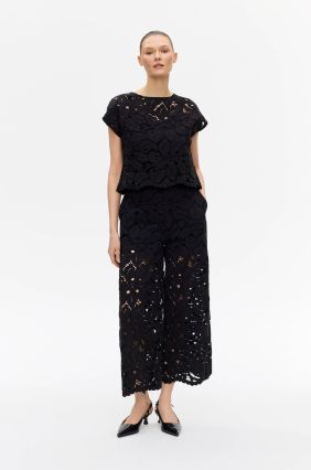 Ażurowe spodnie wide leg