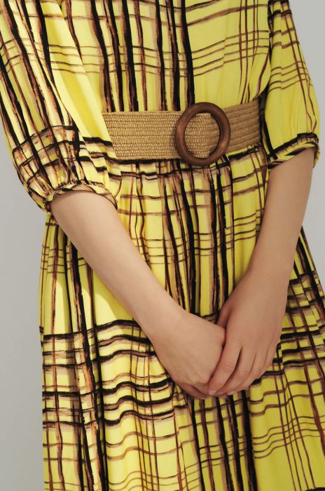 Sukienka midi w kratę Solar Obraz 3
