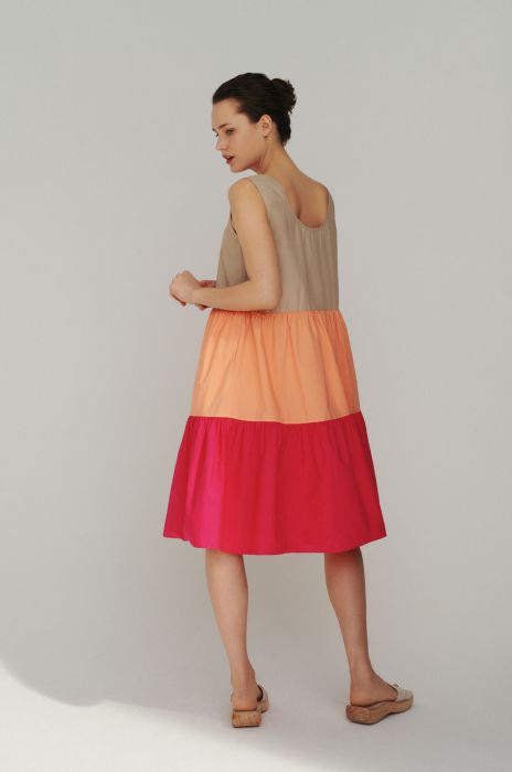 Sukienka z bawełny paper touch Solar Obraz 4