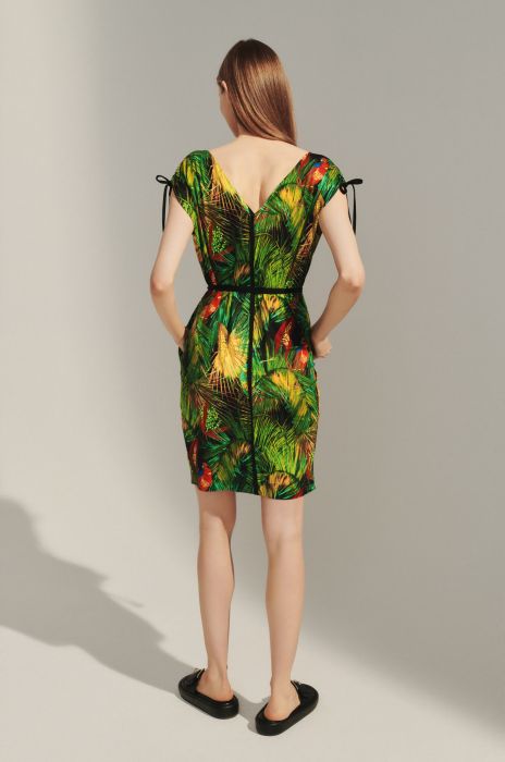 Wzorzysta sukienka z paskiem Solar Obraz 4