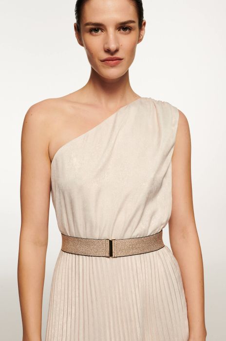 Plisowana sukienka na jedno ramię Solar Obraz 3