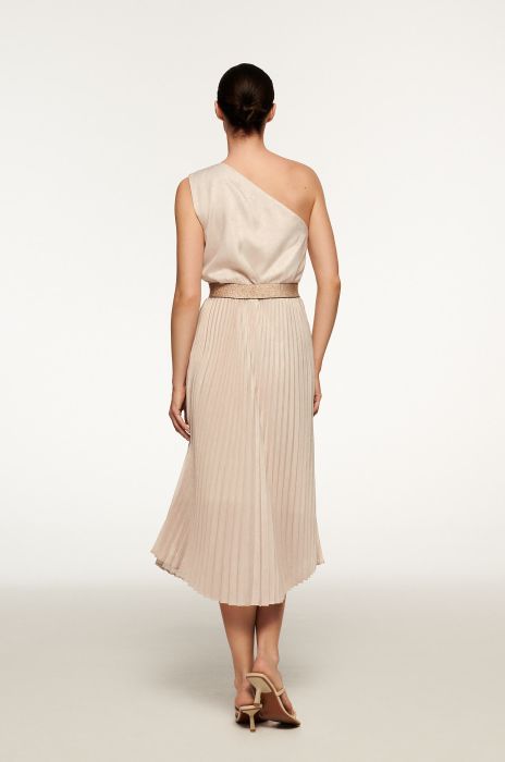 Plisowana sukienka na jedno ramię Solar Obraz 4