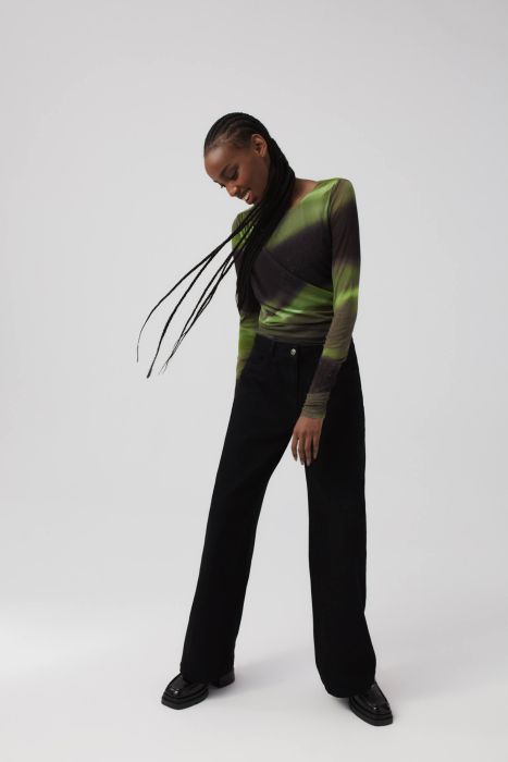 Jeansowe spodnie z szerokimi nogawkami Solar Obraz 2