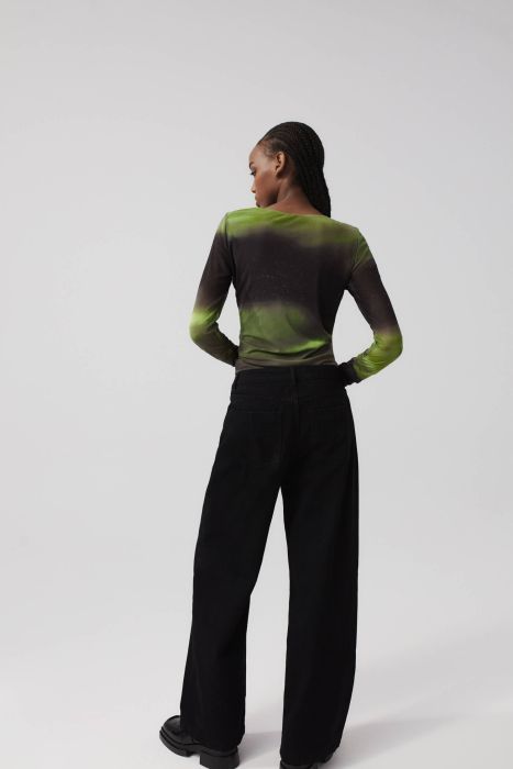 Jeansowe spodnie z szerokimi nogawkami Solar Obraz 4