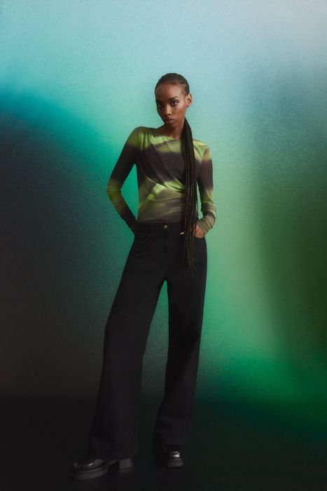 Jeansowe spodnie z szerokimi nogawkami Solar Obraz 1