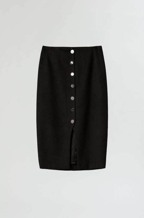 Ołówkowa spódnica z ozdobnymi guzikami Solar Obraz 2
