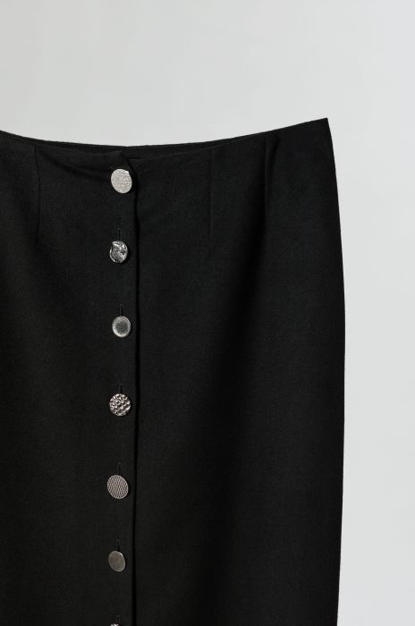 Ołówkowa spódnica z ozdobnymi guzikami Solar Obraz 4