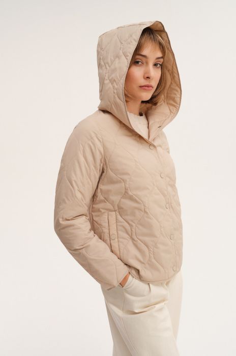 Pikowana kurtka z kapturem Solar Obraz 6