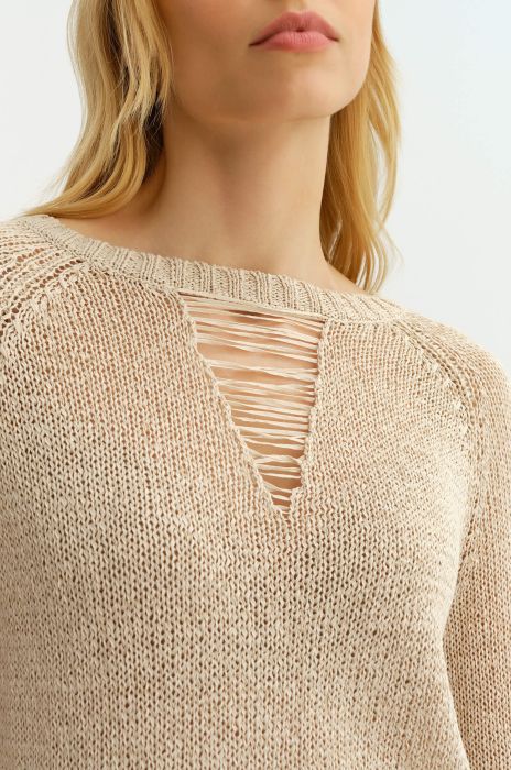 Sweter z lnem Solar Obraz 3