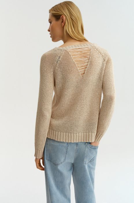 Sweter z lnem Solar Obraz 4