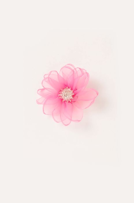 Broszka kwiat z szyfonu Solar Obraz 1