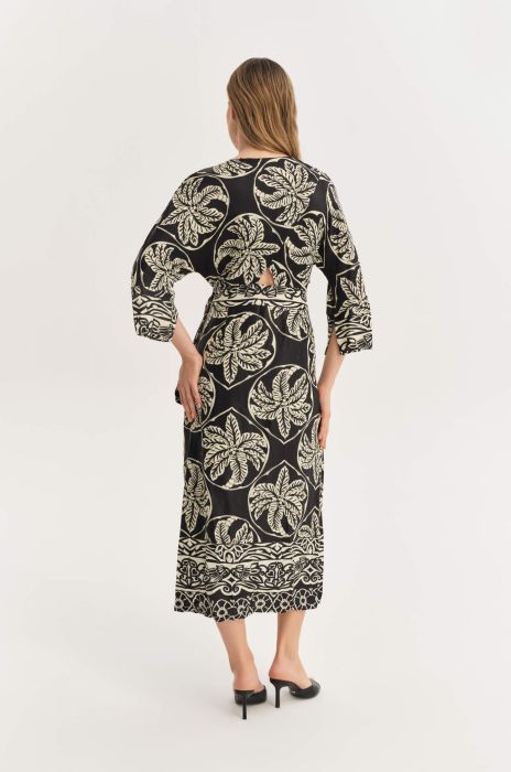 Sukienka z satynowej wiskozy z printem Solar Obraz 4