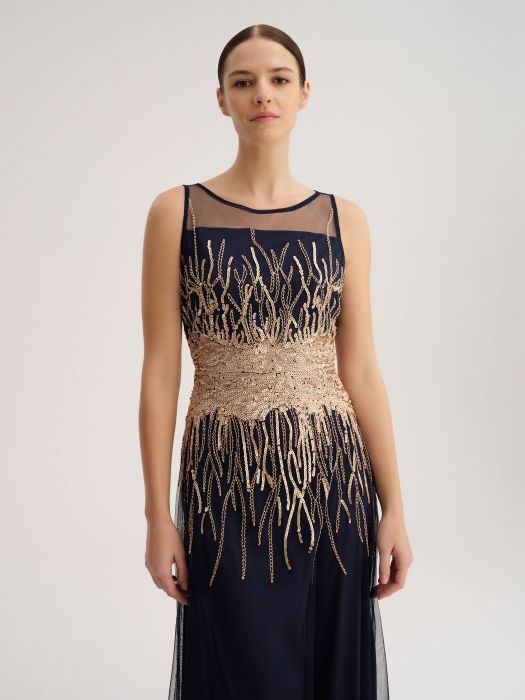 Sukienka z tiulem i cekinami Solar Obraz 2