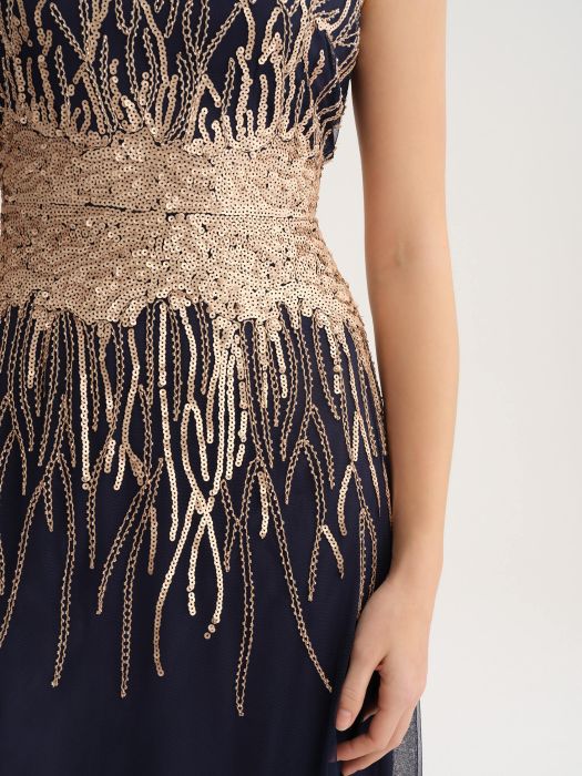 Sukienka z tiulem i cekinami Solar Obraz 3