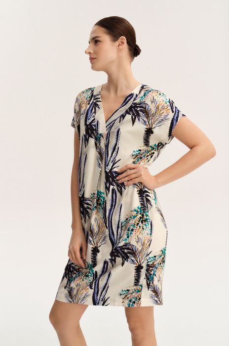 Sukienka o swobodnym fasonie z printem Solar Obraz 3