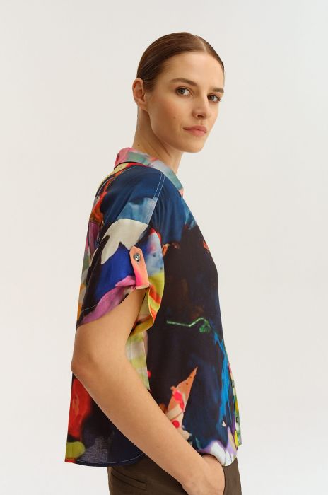 Wiskozowa koszula z kolorowym printem Solar Obraz 4