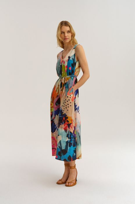 Wiskozowa sukienka z kolorowym printem Solar Obraz 4