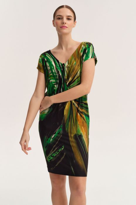 Trykotowa sukienka z printem Solar Obraz 2