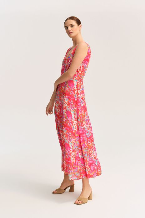 Wzorzysta sukienka maxi z wiskozy Solar Obraz 2