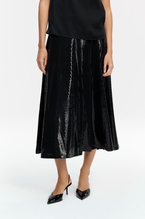 Rozkloszowana spódnica z cekinami Solar Obraz 2