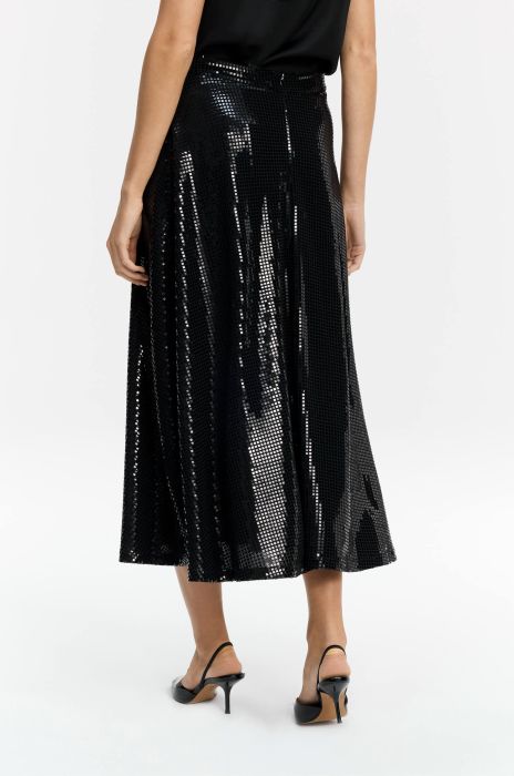 Rozkloszowana spódnica z cekinami Solar Obraz 4