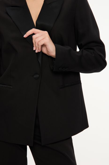 Jednorzędowa marynarka z bawełną Solar Obraz 3