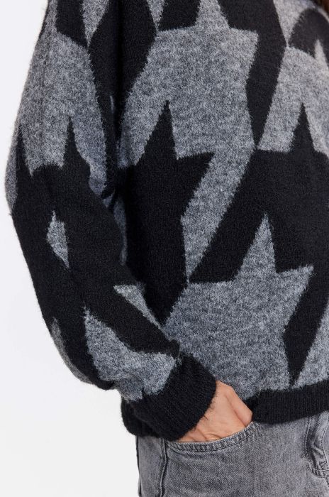 Sweter w pepitę Solar Obraz 5