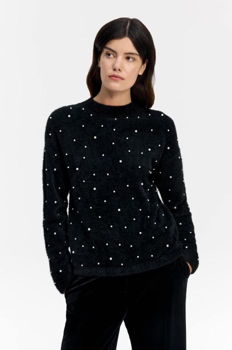 Sweter z perłami Solar Obraz 2