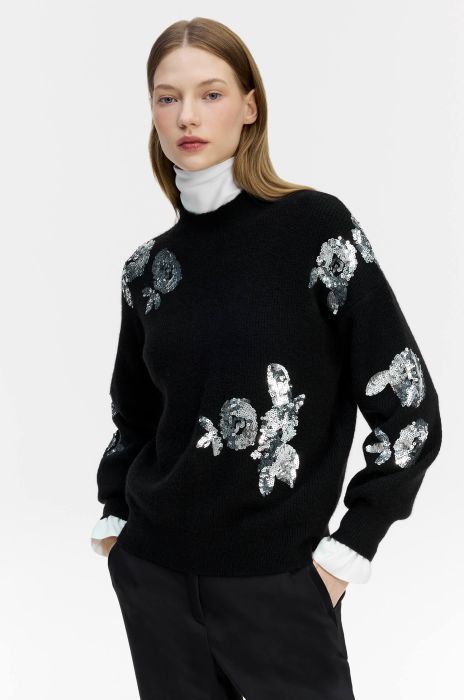Sweter z cekinową aplikacją Solar Obraz 2