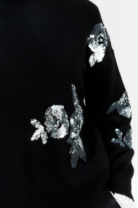 Sweter z cekinową aplikacją Solar Obraz 3