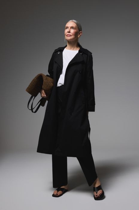 Dwurzędowy wiązany trencz Solar Obraz 1