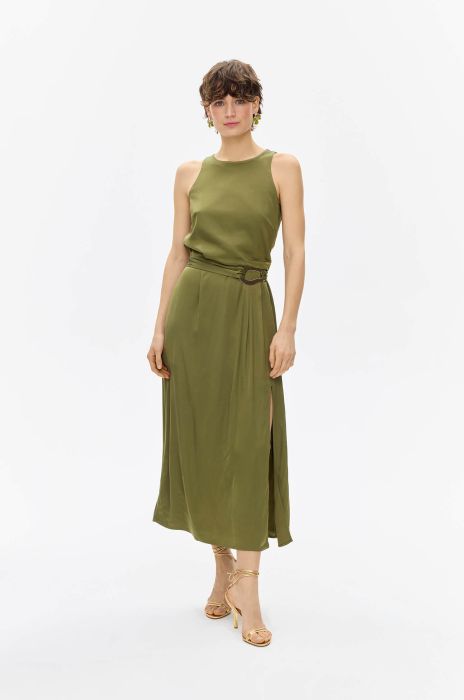 Satynowa sukienka khaki Solar Obraz 1