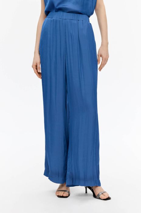 Niebieskie spodnie wide leg Solar Obraz 2