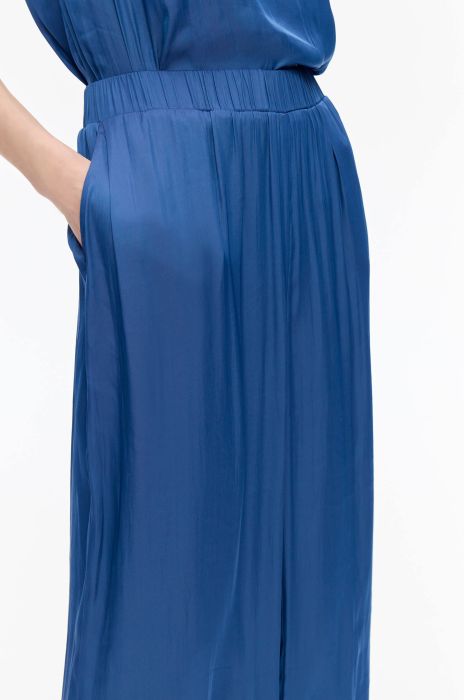 Niebieskie spodnie wide leg Solar Obraz 3