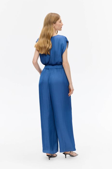 Niebieskie spodnie wide leg Solar Obraz 4