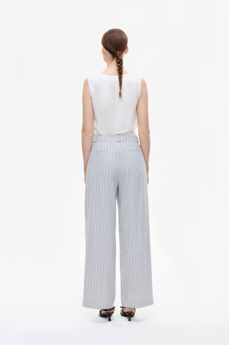 Popielate spodnie typu wide leg Solar Obraz 4