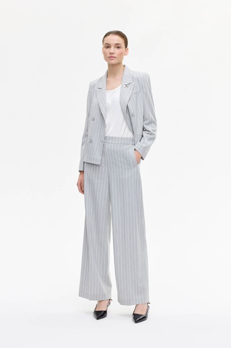 Popielate spodnie typu wide leg Solar Obraz 1