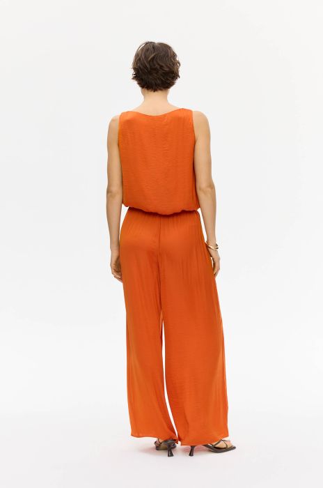 Pomarańczowe spodnie wide leg Solar Obraz 4