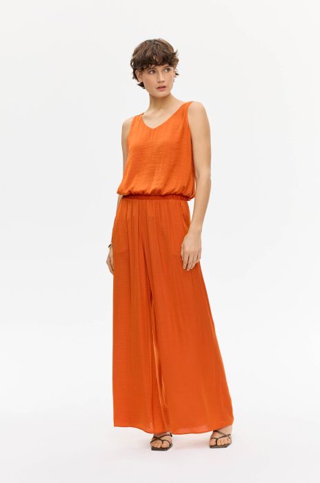 Pomarańczowe spodnie wide leg Solar Obraz 1