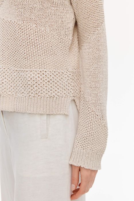 Dzianinowy sweter ze strukturalnym zdobieniem Solar Obraz 3