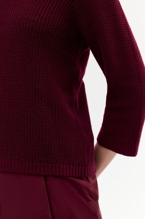 Strukturalny sweter marsala Solar Obraz 4