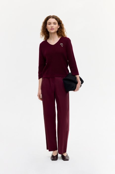 Strukturalny sweter marsala Solar Obraz 1