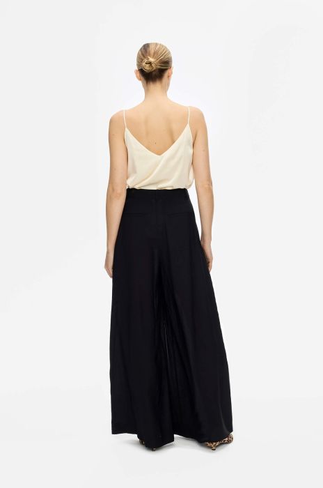 Czarne spodnie wide leg Solar Obraz 4