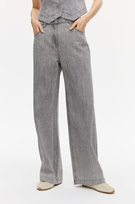 Jeansy typu wide leg Solar Obraz 3
