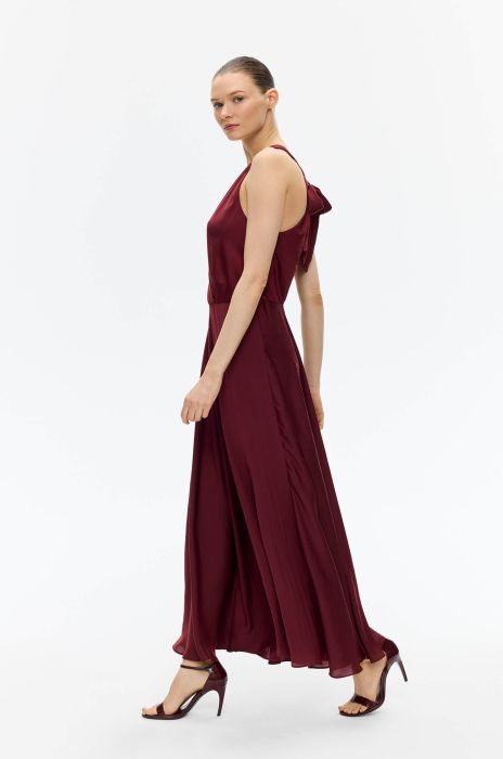Sukienka maxi w kolorze marsala Solar Obraz 2