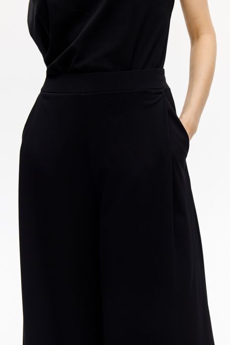 Czarne spodnie wide leg Solar Obraz 3